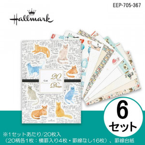 Hallmark ホールマーク 20 Designs レターパッド キャット 6セット