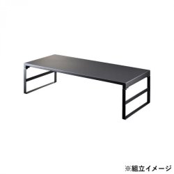 LIHIT LAB.(リヒトラブ)　机上台　幅590mm・ハイタイプ　マットブラック　A-7333-124