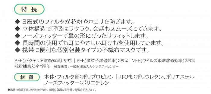 携帯に便利な個別包装タイプ 不織布マスク 50枚 641298 ×40個「NET Asahi」