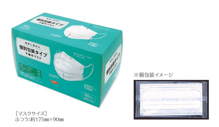 携帯に便利な個別包装タイプ 不織布マスク 50枚 641298 ×40個「NET Asahi」