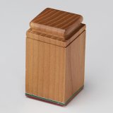 画像: Shachihata シヤチハタ ゴム印 角型印60×60mm ウッドメイト（タモ材）