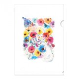 画像: とことこサーカス クリアファイル 猫/ネコ 「いろ・とり・どり」 3枚セット ST-CF-007