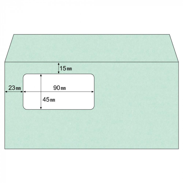 ヒサゴ 窓つき封筒 A4 三ツ折用/グリーン 200枚 MF14
